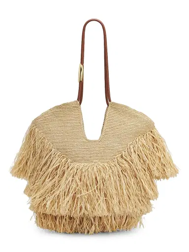 Zimmermann Women's Goldentime Fringed Tote Bag - Natural | Thumbnail 1