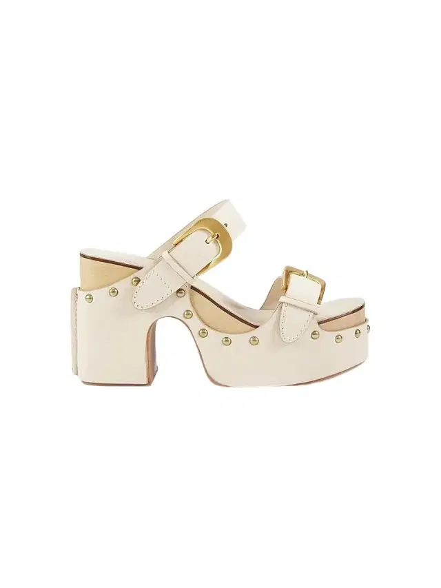 Zimmermann Women's Alight 100MM Studded Leather Wedge Sandals - Milk