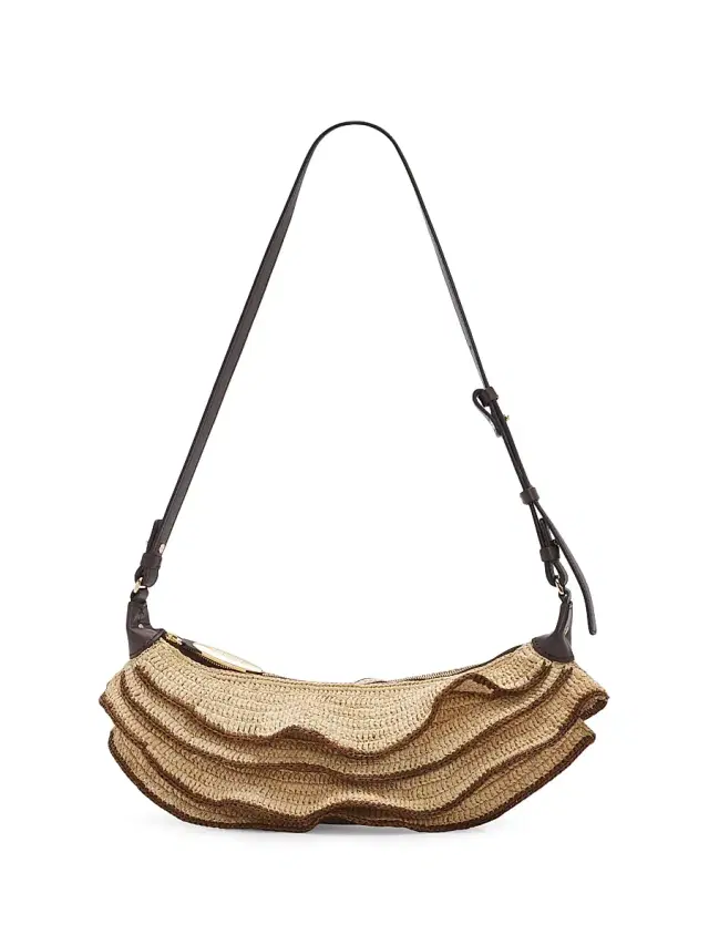 Zimmermann Women's Goldentime Ruffle Shoulder Bag - Natural