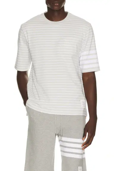 Thom Browne Short Sleeve Tee With Chest Pocket | Thumbnail 1 Thom Browne Short Sleeve Tee With Chest Pocket | Thumbnail 1