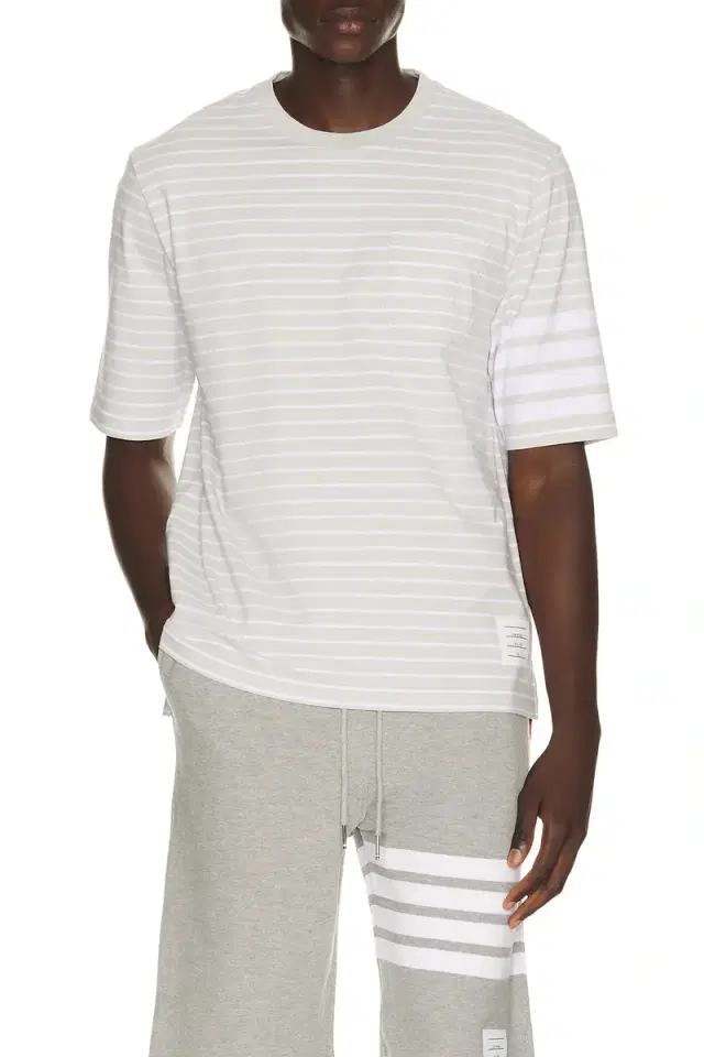 Thom Browne Short Sleeve Tee With Chest Pocket
