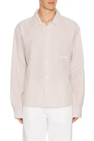 Museum of Peace and Quiet Wordmark Button Up | Thumbnail 1