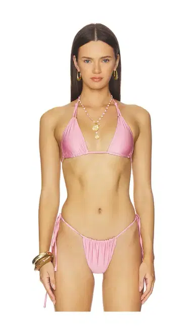 Frankies Bikinis Ari Reversible Satin Bikini Top | Thumbnail 2