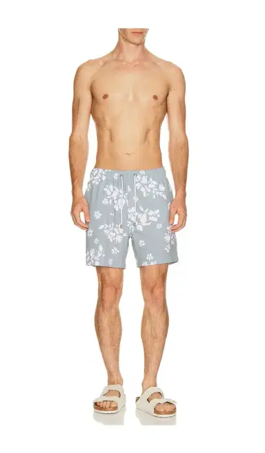 Vintage Summer Seersucker Strech Volley Swim Trunks | Thumbnail 3