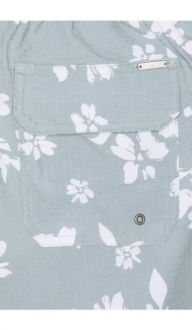 Vintage Summer Seersucker Strech Volley Swim Trunks | Thumbnail 5
