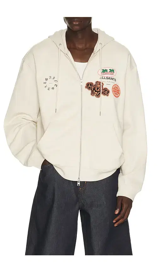 ALLSAINTS Patcher Zip Through Hoodie