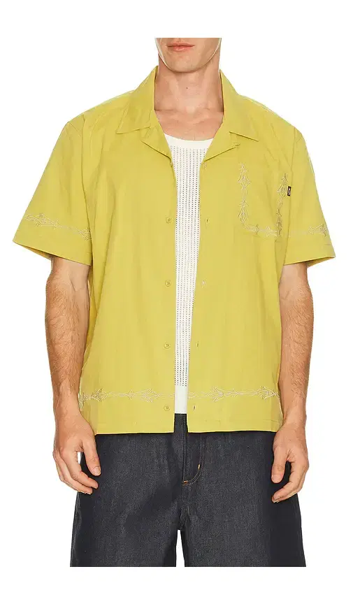 HUF Pinstripe Embroidered Resort Shirt