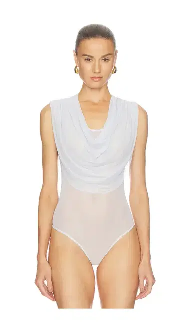 Lapointe Mesh Cowl Neck Bodysuit | Thumbnail 2