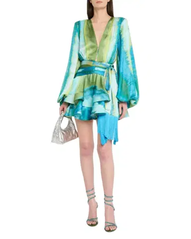 Bronx and Banco Bedouin Coastal Tiered Deep V-Neck Mini Dress | Thumbnail 1