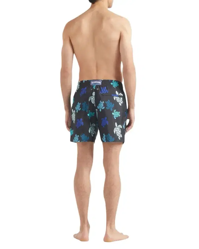 Men's Multicolor Turtle-Print Swim Shorts