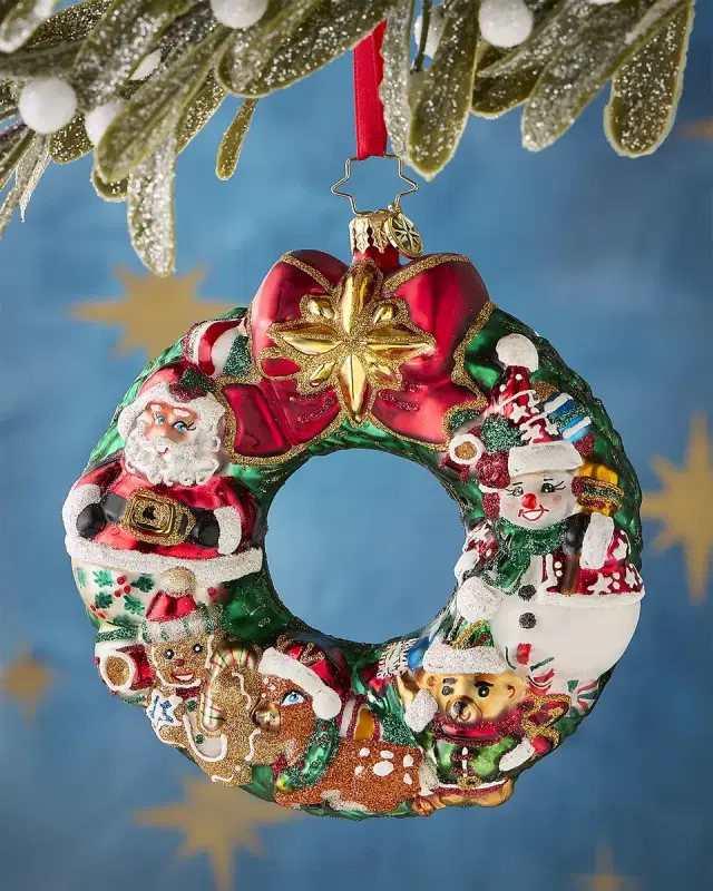 Christopher Radko Jingle All The Way Wreath Christmas Ornament