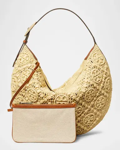 Tory Burch T Monogram Raffia Balloon Bag | Thumbnail 5 Tory Burch T Monogram Raffia Balloon Bag | Thumbnail 5