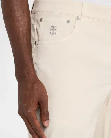 Brunello Cucinelli Men's Slim-Fit Stretch Cotton Pants | Thumbnail 4 Brunello Cucinelli Men's Slim-Fit Stretch Cotton Pants | Thumbnail 4