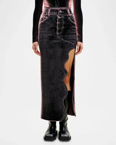 PH5 Lily Wavy Denim Maxi Skirt | Thumbnail 2