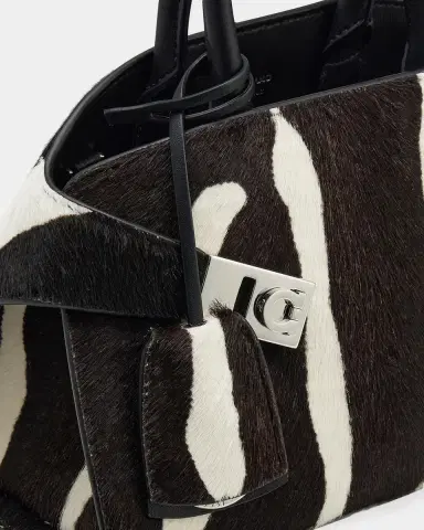Ferragamo Hug Zebra Calf Hair Top-Handle Bag | Thumbnail 5 Ferragamo Hug Zebra Calf Hair Top-Handle Bag | Thumbnail 5