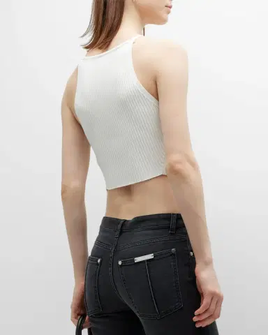 Courreges Rib-Knit Tank Top with Pointed Hem | Thumbnail 5 Courreges Rib-Knit Tank Top with Pointed Hem | Thumbnail 5