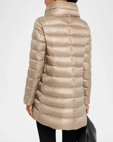 HERNO Amelia Water-Resistant Ultralight Nylon A-Line Puffer Jacket | Thumbnail 2