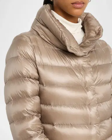 HERNO Amelia Water-Resistant Ultralight Nylon A-Line Puffer Jacket | Thumbnail 4