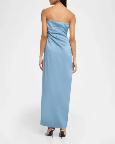 Aidan Mattox Pleated Stretch Mikado Column Gown | Thumbnail 2 Aidan Mattox Pleated Stretch Mikado Column Gown | Thumbnail 2