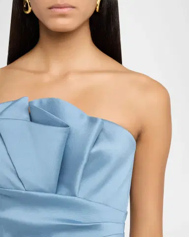 Aidan Mattox Pleated Stretch Mikado Column Gown | Thumbnail 4 Aidan Mattox Pleated Stretch Mikado Column Gown | Thumbnail 4