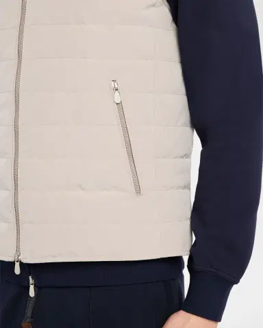 Brunello Cucinelli Men's Bonded Nylon Down Vest | Thumbnail 4 Brunello Cucinelli Men's Bonded Nylon Down Vest | Thumbnail 4