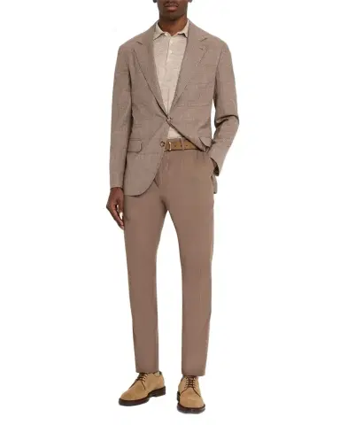 Brunello Cucinelli Men's Cotton Classic-Fit Pleated Pants | Thumbnail 1 Brunello Cucinelli Men's Cotton Classic-Fit Pleated Pants | Thumbnail 1