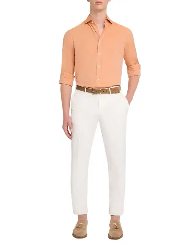 Men 's Cotton Slim-Fit Button-Down Shirt