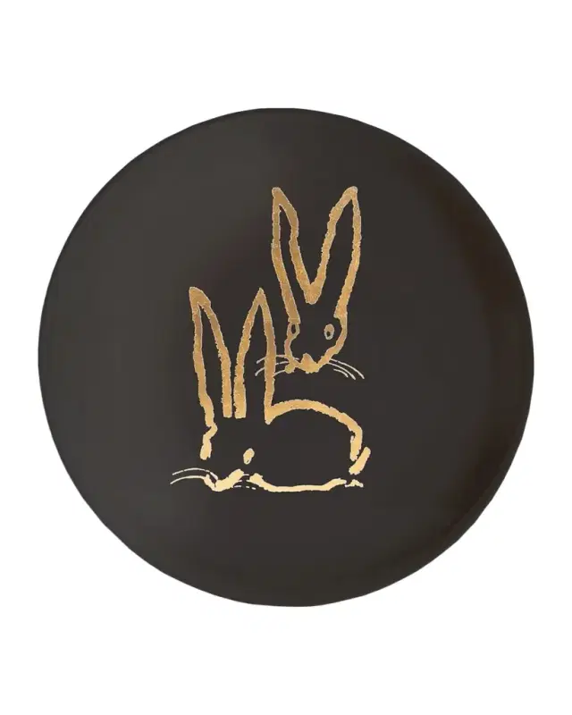 Hunt Slonem Royal Rabbit Gold Leaf and Lacquer Tray