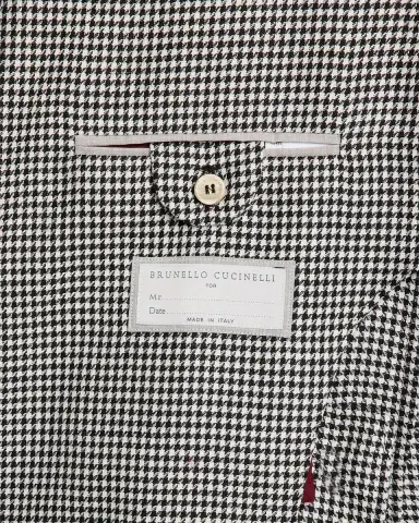 Brunello Cucinelli Men's Wool, Silk and Linen Houndstooth Sport Coat | Thumbnail 5