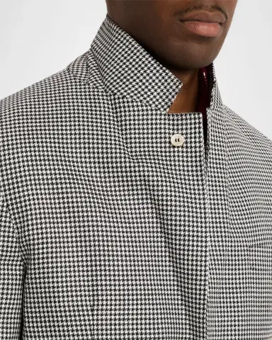 Brunello Cucinelli Men's Wool, Silk and Linen Houndstooth Sport Coat | Thumbnail 6
