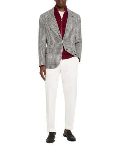 Brunello Cucinelli Men's Wool, Silk and Linen Houndstooth Sport Coat | Thumbnail 1