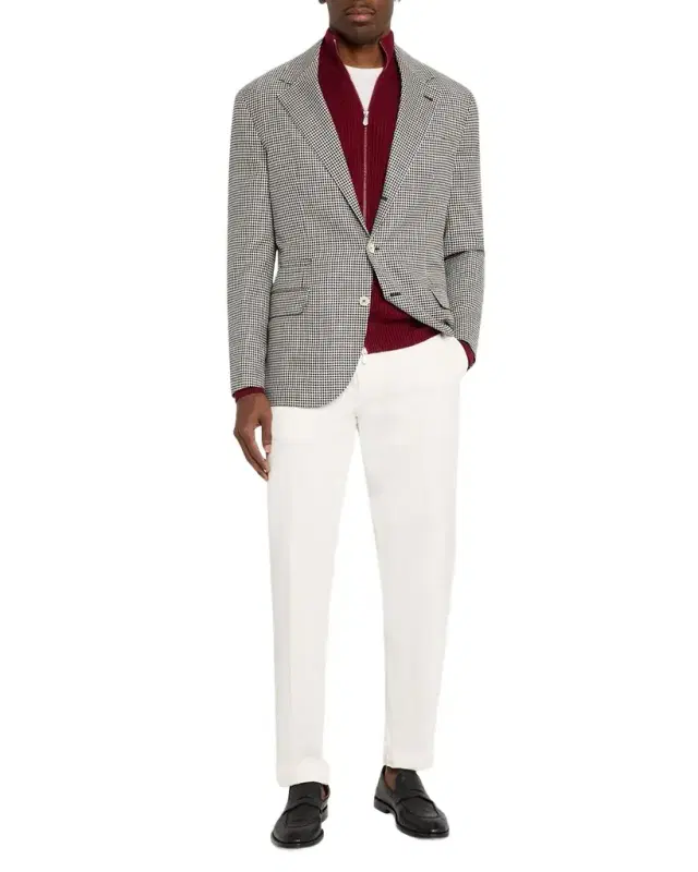 Brunello Cucinelli Men 's Wool, Silk and Linen Houndstooth Sport Coat