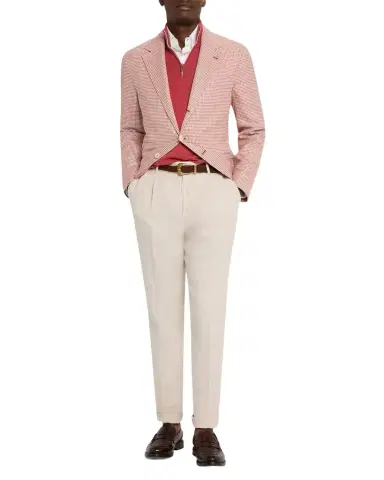 Brunello Cucinelli Men's Wool, Silk and Linen Houndstooth Sport Coat | Thumbnail 1 Brunello Cucinelli Men's Wool, Silk and Linen Houndstooth Sport Coat | Thumbnail 1