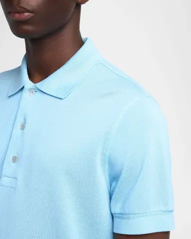 Tom Ford Men's Lyocell Pique Polo Shirt | Thumbnail 4 Tom Ford Men's Lyocell Pique Polo Shirt | Thumbnail 4