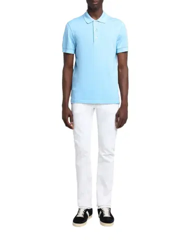 Tom Ford Men's Lyocell Pique Polo Shirt | Thumbnail 1 Tom Ford Men's Lyocell Pique Polo Shirt | Thumbnail 1