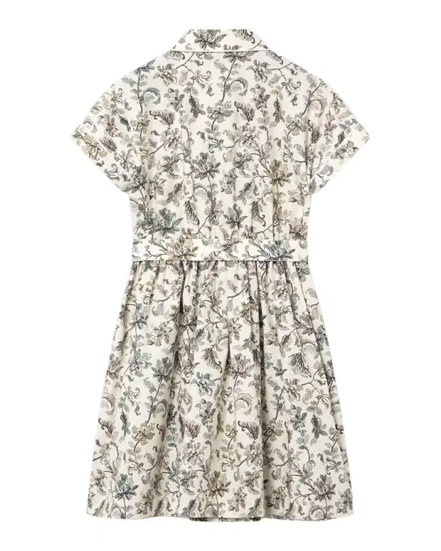 Golden Goose Girl 's Journey Belted Floral Cotton Shirtdress, Size -12