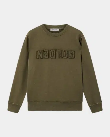 Golden Goose Kid's Golden Distressed Cotton Fleece Logo Sweatshirt, Size 4-12 | Thumbnail 3