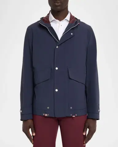 Brunello Cucinelli Men's Hooded Water-Resistant Jacket | Thumbnail 3