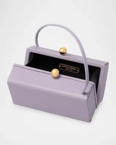Carolina Herrera Mimi Kiss-Lock Leather Top-Handle Bag | Thumbnail 2
