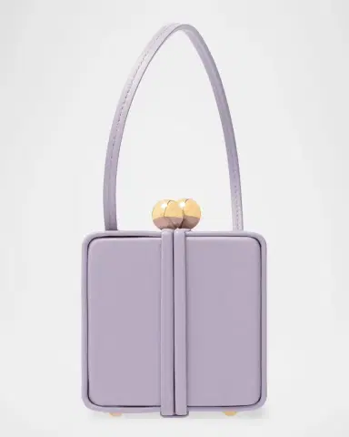 Carolina Herrera Mimi Kiss-Lock Leather Top-Handle Bag | Thumbnail 3