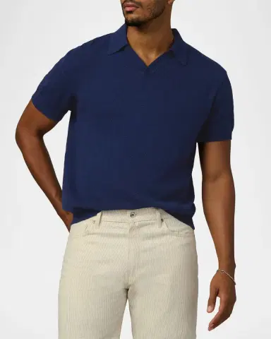 Joe's Jeans Men's Cotton Knit Short-Sleeve Polo Sweater | Thumbnail 3