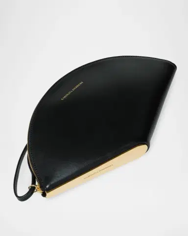Carolina Herrera Consuelo Fan-Shaped Leather Clutch Bag | Thumbnail 3 Carolina Herrera Consuelo Fan-Shaped Leather Clutch Bag | Thumbnail 3