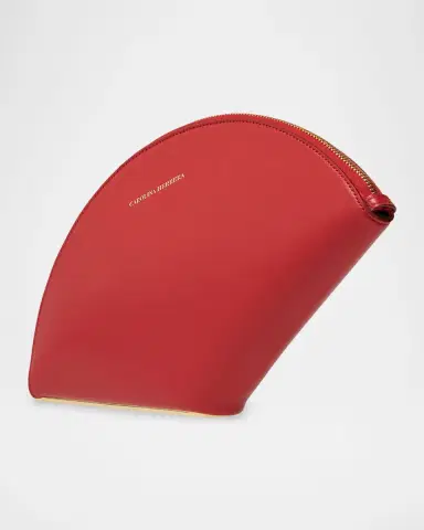 Carolina Herrera Consuelo Fan-Shaped Leather Clutch Bag | Thumbnail 4 Carolina Herrera Consuelo Fan-Shaped Leather Clutch Bag | Thumbnail 4