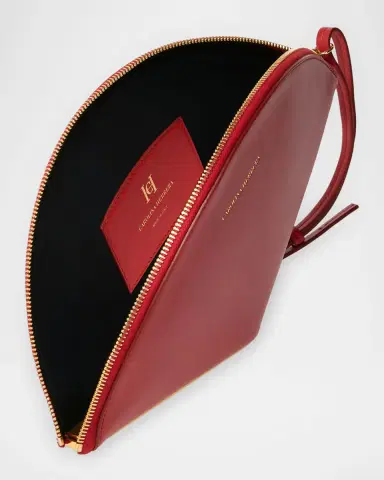 Carolina Herrera Consuelo Fan-Shaped Leather Clutch Bag | Thumbnail 5 Carolina Herrera Consuelo Fan-Shaped Leather Clutch Bag | Thumbnail 5