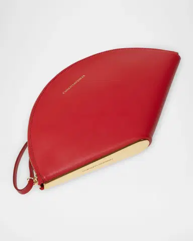 Carolina Herrera Consuelo Fan-Shaped Leather Clutch Bag | Thumbnail 6 Carolina Herrera Consuelo Fan-Shaped Leather Clutch Bag | Thumbnail 6