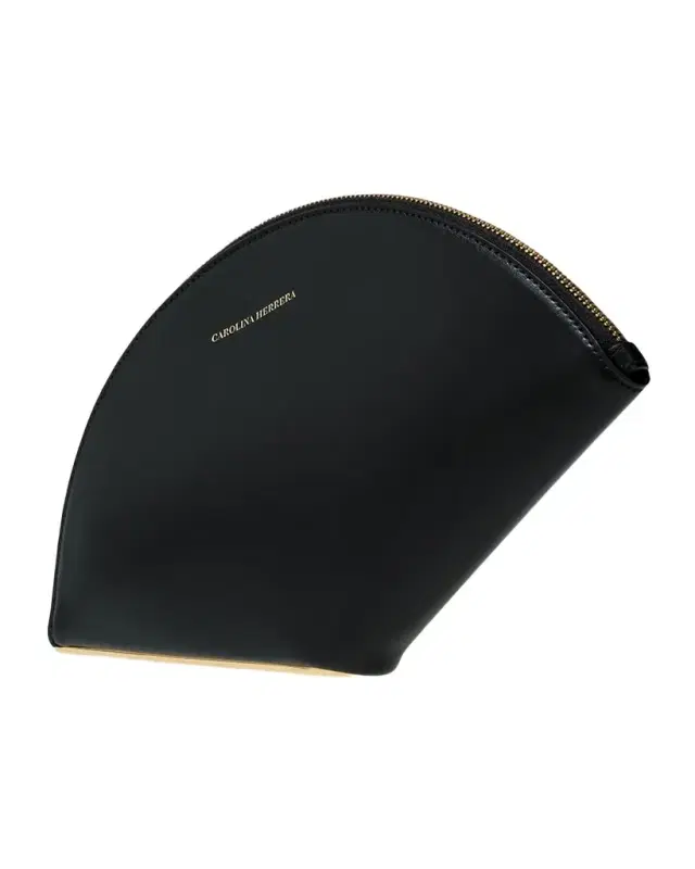 Consuelo Fan-Shaped Leather Clutch Bag