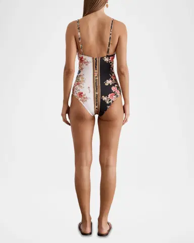 Aqua Blu Australia Eliana Floral Colorblock One-Piece Swimsuit | Thumbnail 2 Aqua Blu Australia Eliana Floral Colorblock One-Piece Swimsuit | Thumbnail 2
