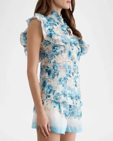 Aqua Blu Australia Aubrey Floral Ruffle Top | Thumbnail 3 Aqua Blu Australia Aubrey Floral Ruffle Top | Thumbnail 3