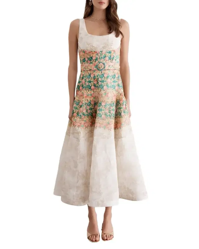 Aqua Blu Australia Phoebe Belted Midi Dress