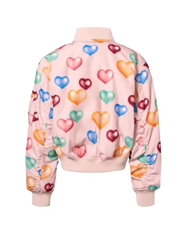 Molo Girl 's Hedia Heart Bomber Jacket, Size 4-7